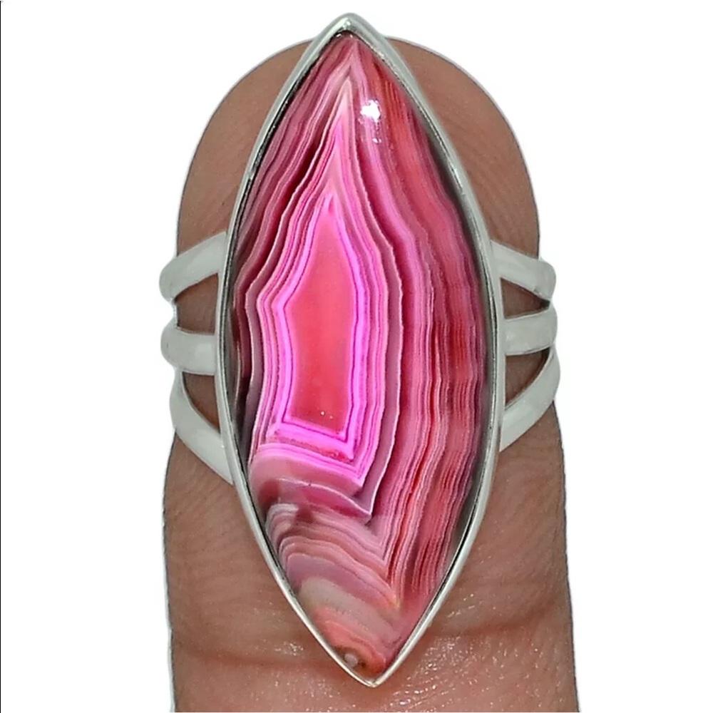 BOUTIQUE MEXICAN LAGUNA LACE 925 SILVER RING, SZ 6